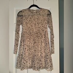 Altar'd State Starry Cream Long sleeve  Dress